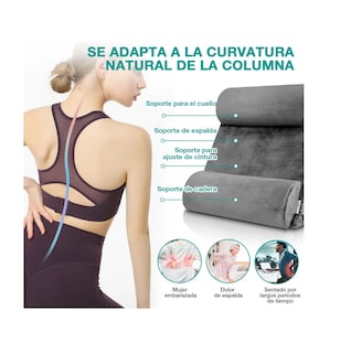 Foto 3 | Juego De 4 Almohadas Ajustables De Cuña Para Cama Gris Oscuro