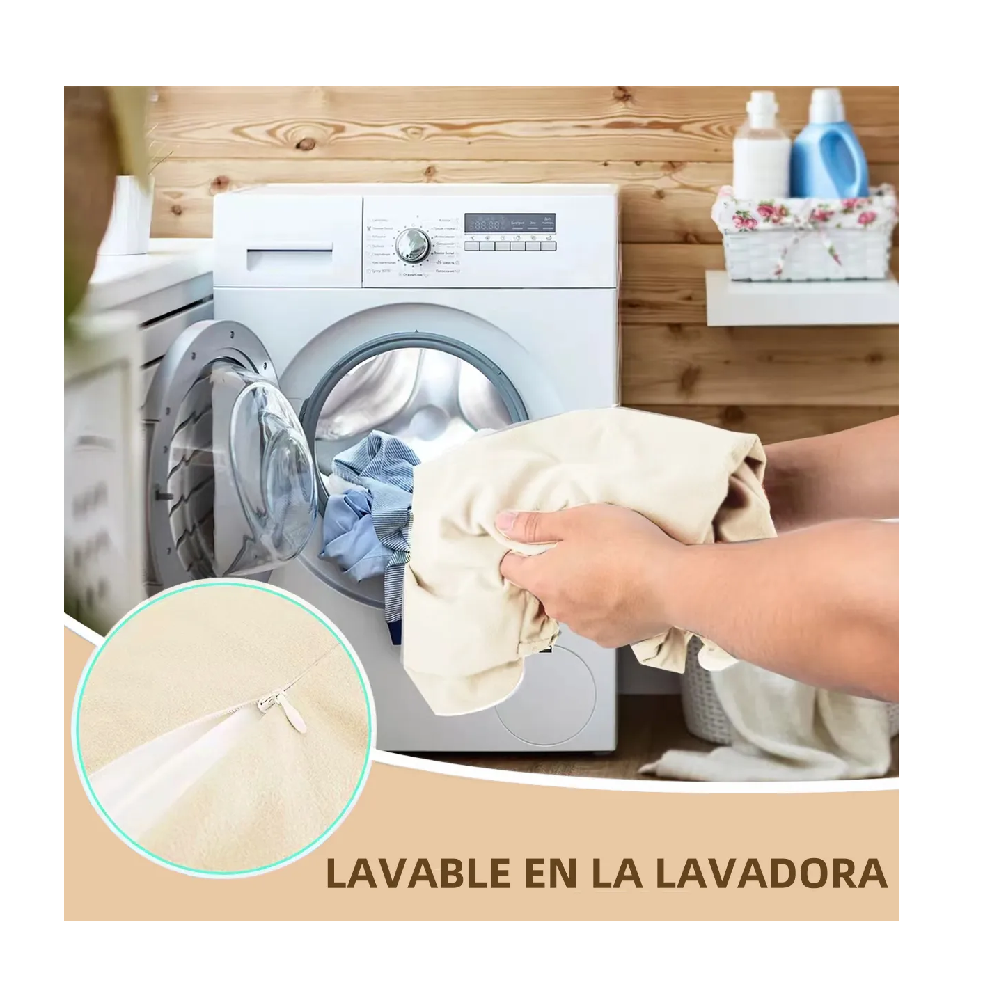 Foto 5 | Almohada De Cojin Respaldo Beige