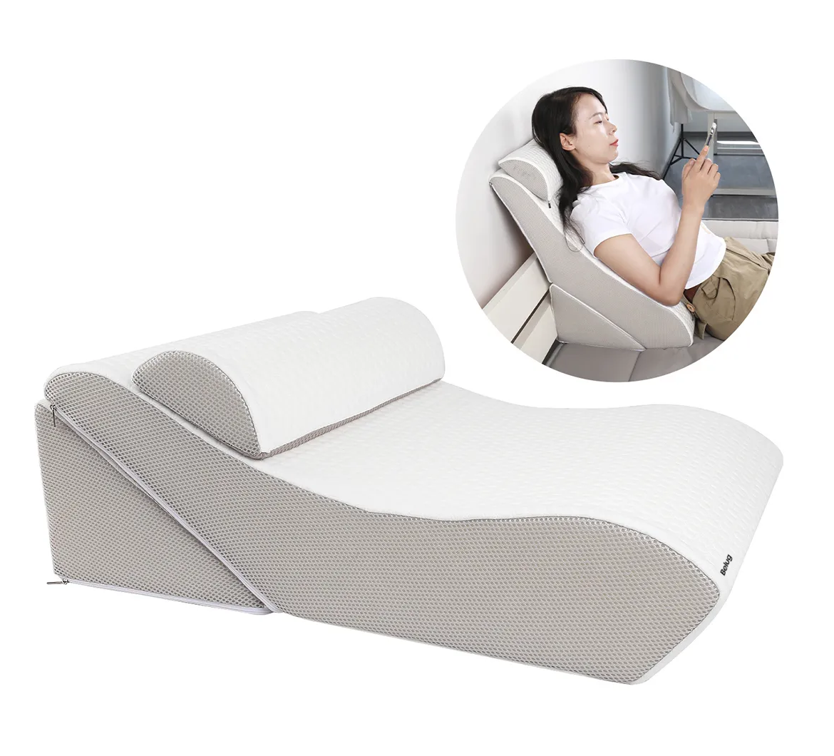 Foto 4 pulgar | Almohada Cojin Antireflujo Blanco/gris Claro