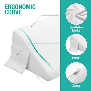 Foto 2 | Almohada En Forma De Cuña Vekkia Con Relleno Completo De Huecos Color Blanco 54 X 10 X 15 Cm - Venta Internacional.