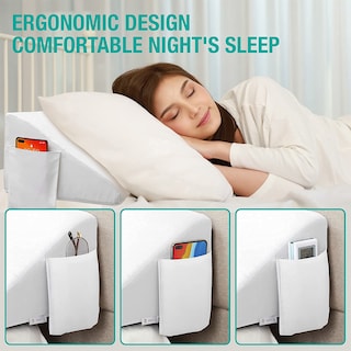 Foto 5 | Almohada En Forma De Cuña Vekkia Con Relleno Completo De Huecos Color Blanco 54 X 10 X 15 Cm - Venta Internacional.