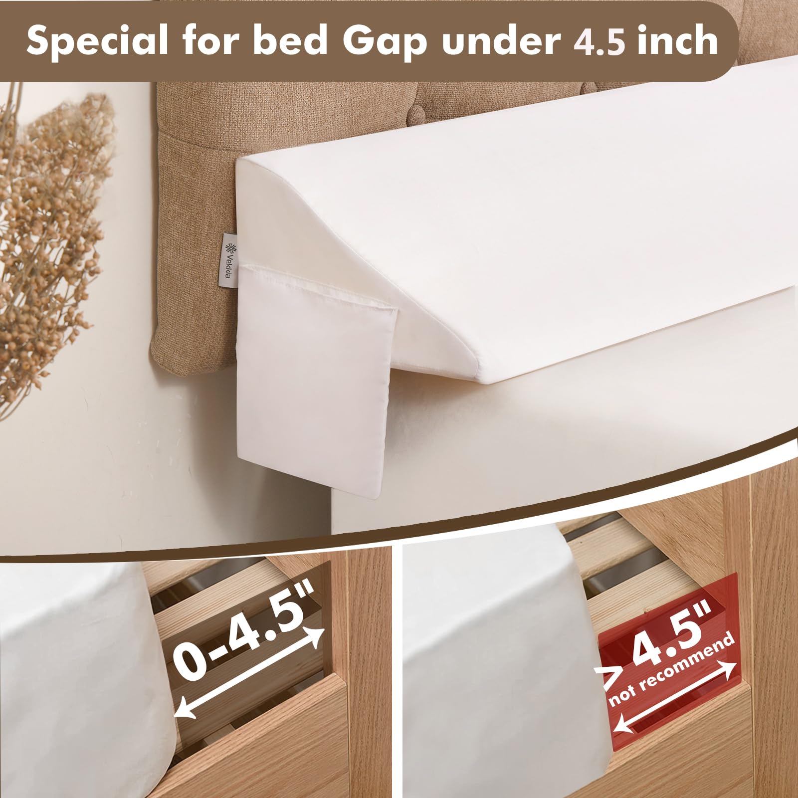 Foto 3 | Cama Queen Size Vekkia Wedge Pillow Para Cabecero Gap  Color Blanco - Venta Internacional.