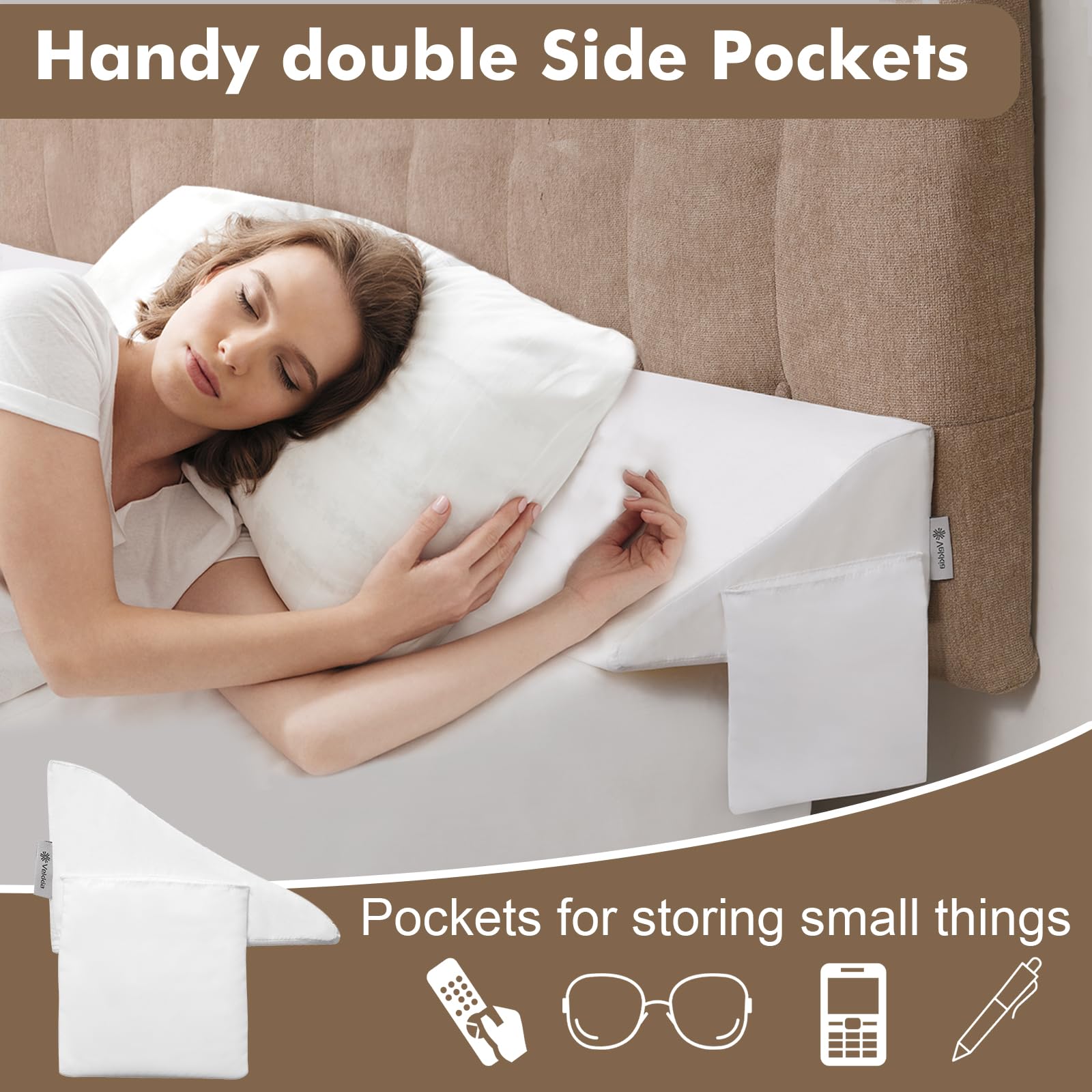 Foto 4 | Cama Queen Size Vekkia Wedge Pillow Para Cabecero Gap  Color Blanco - Venta Internacional.