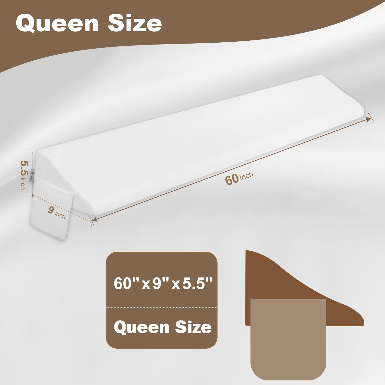 Foto 6 pulgar | Cama Queen Size Vekkia Wedge Pillow Para Cabecero Gap  Color Blanco - Venta Internacional.