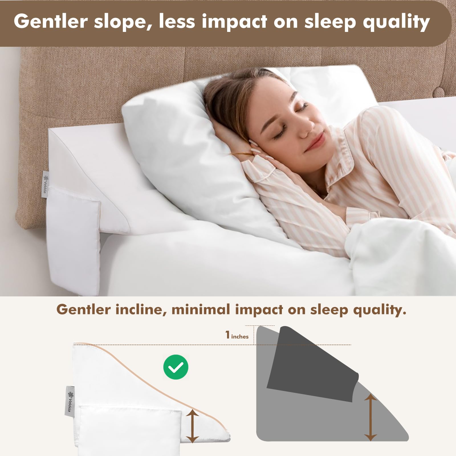 Foto 7 pulgar | Cama Queen Size Vekkia Wedge Pillow Para Cabecero Gap  Color Blanco - Venta Internacional.