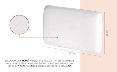 Foto 2 | Almohada America Home Memory Estándar Memory Foam Tecnología Adaptive Confort Medio