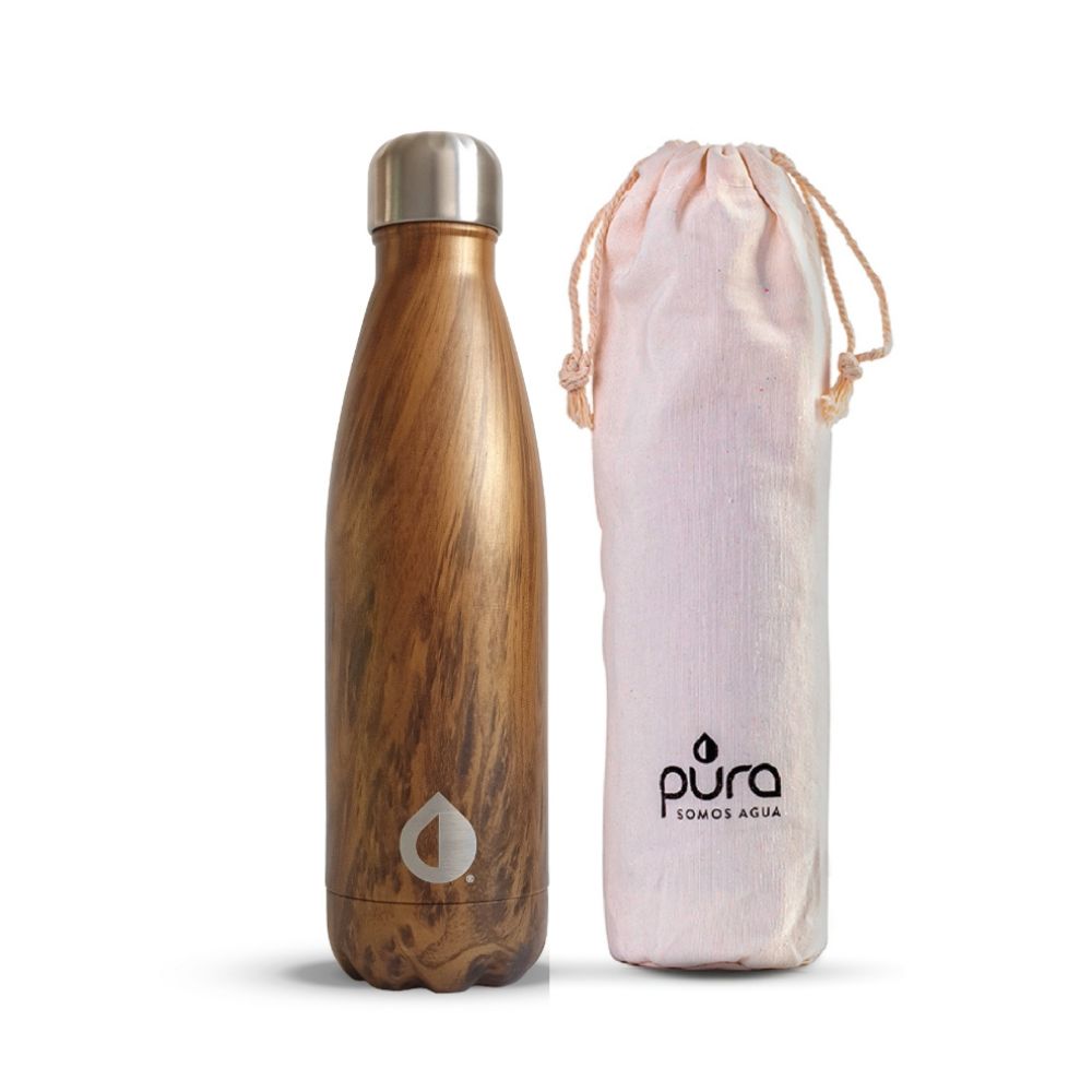Foto 2 | Botella Térmica PURA HONU EARTHDAY BROWN color Marrón de Acero Inoxidable 500 ML