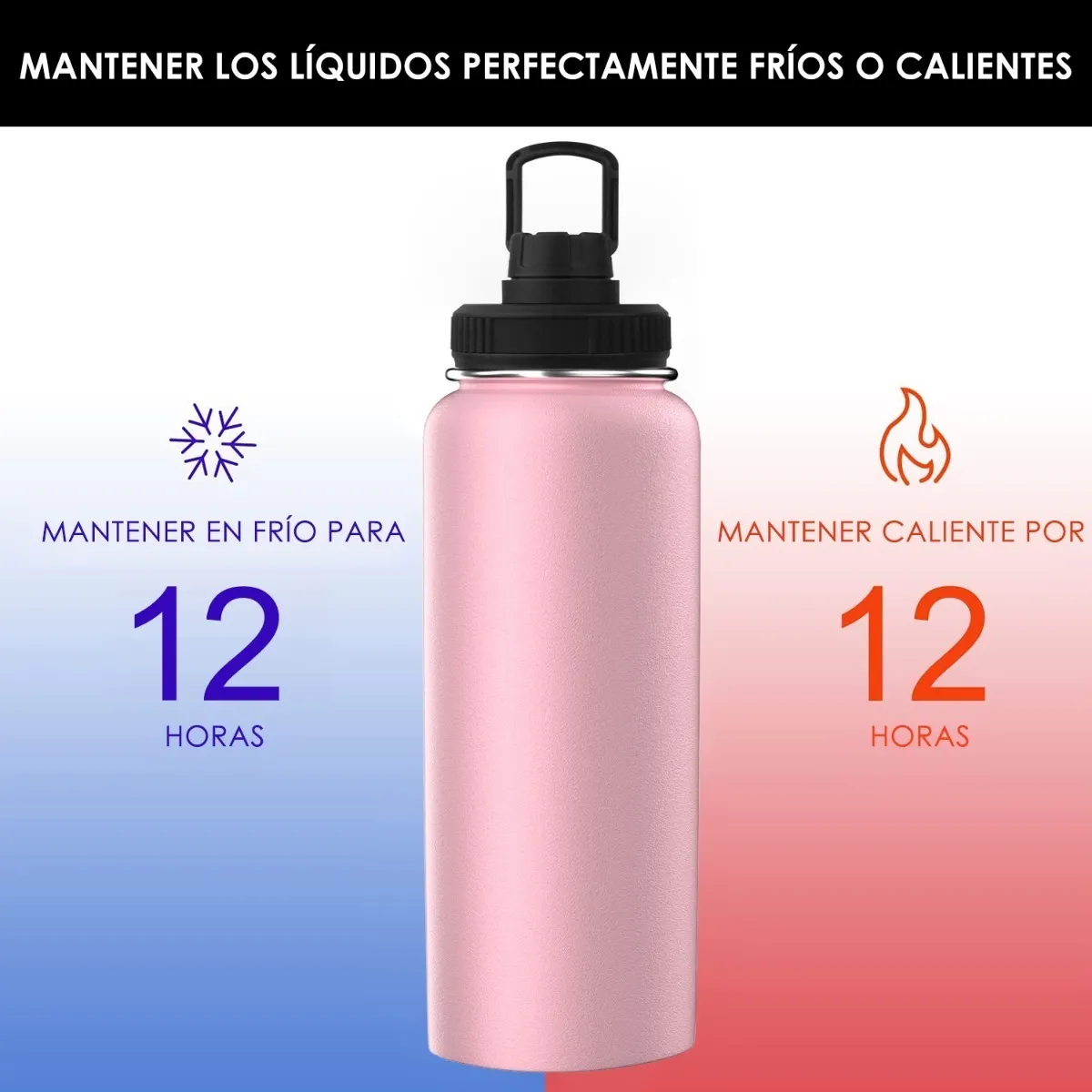 Foto 3 pulgar | Botella para Agua de Acero Inoxidable De 1.2 L Eo Safe Imports Esi-3631 color Rosa