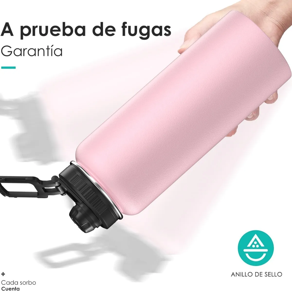 Foto 4 pulgar | Botella para Agua de Acero Inoxidable De 1.2 L Eo Safe Imports Esi-3631 color Rosa