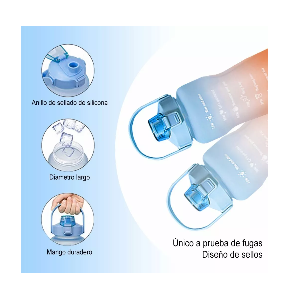 Foto 4 pulgar | Botella de Agua Motivadora Eo Safe Imports ESI-4466 Multicolor 2 L