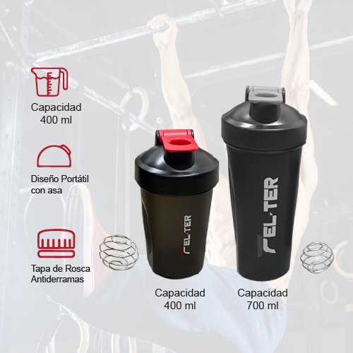 Foto 5 pulgar | Shaker Mezcladora Con Batidora De Acero Inoxidable Felter Fitness De 450ml