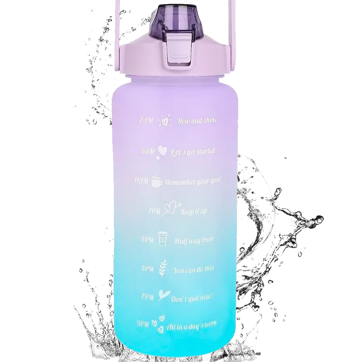 Foto 2 pulgar | Botella de Agua Deportiva Shendy Vendy 159 color Púrpura Motivacional 1.5 L Gran Capacidad