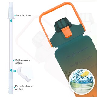Foto 2 | Botella De Agua Deportiva Motivacional 1.5 Lt Gran Capacida