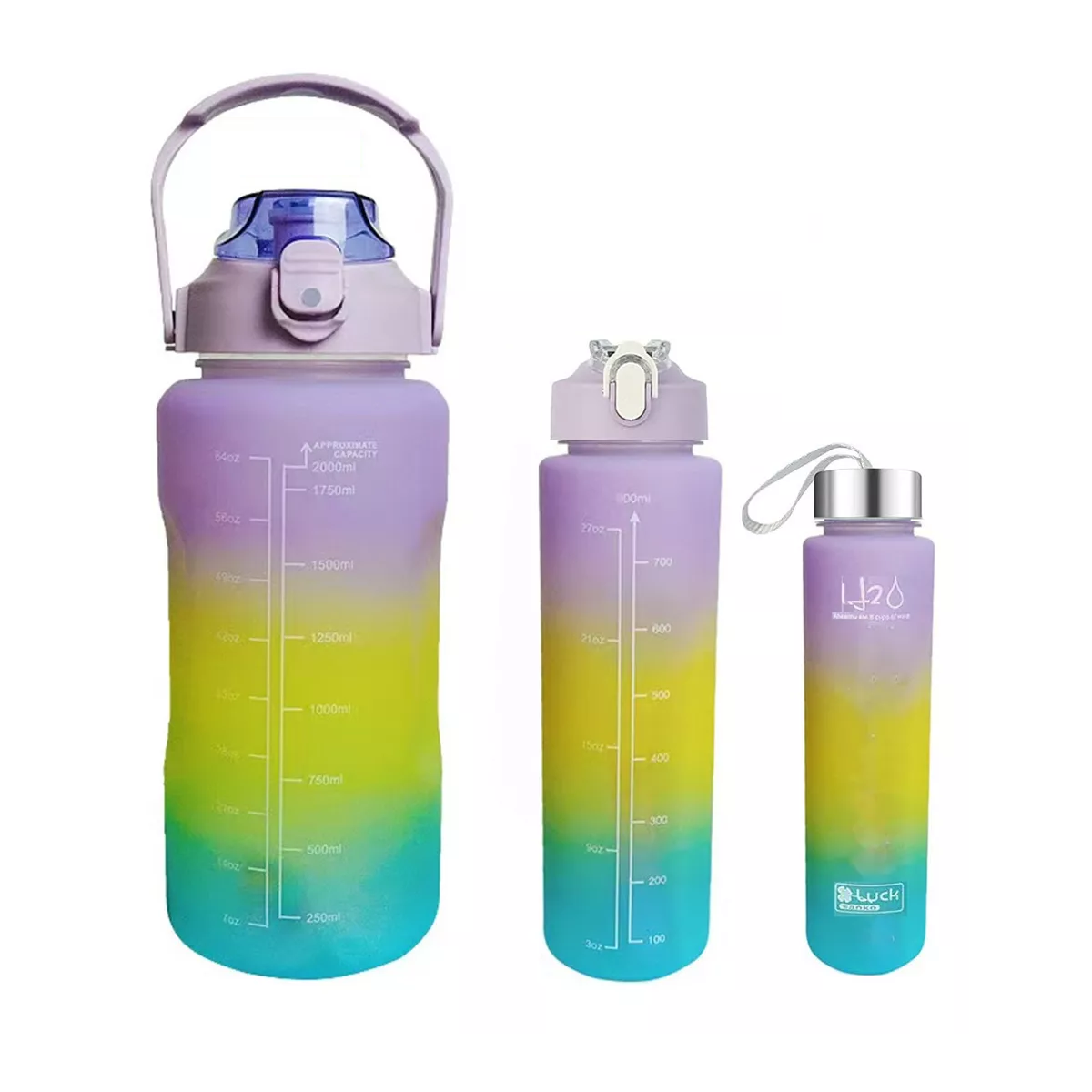 Set Botella de Agua Eo Safe Imports Esi-8713 Multicolor Deportiva Motivacional 3 PZAS