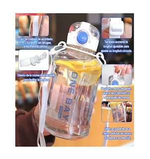 Foto 3 | Botella de Agua Deportiva Portatil Gran Capacida Sin Bpa 1l Transparente BELUG