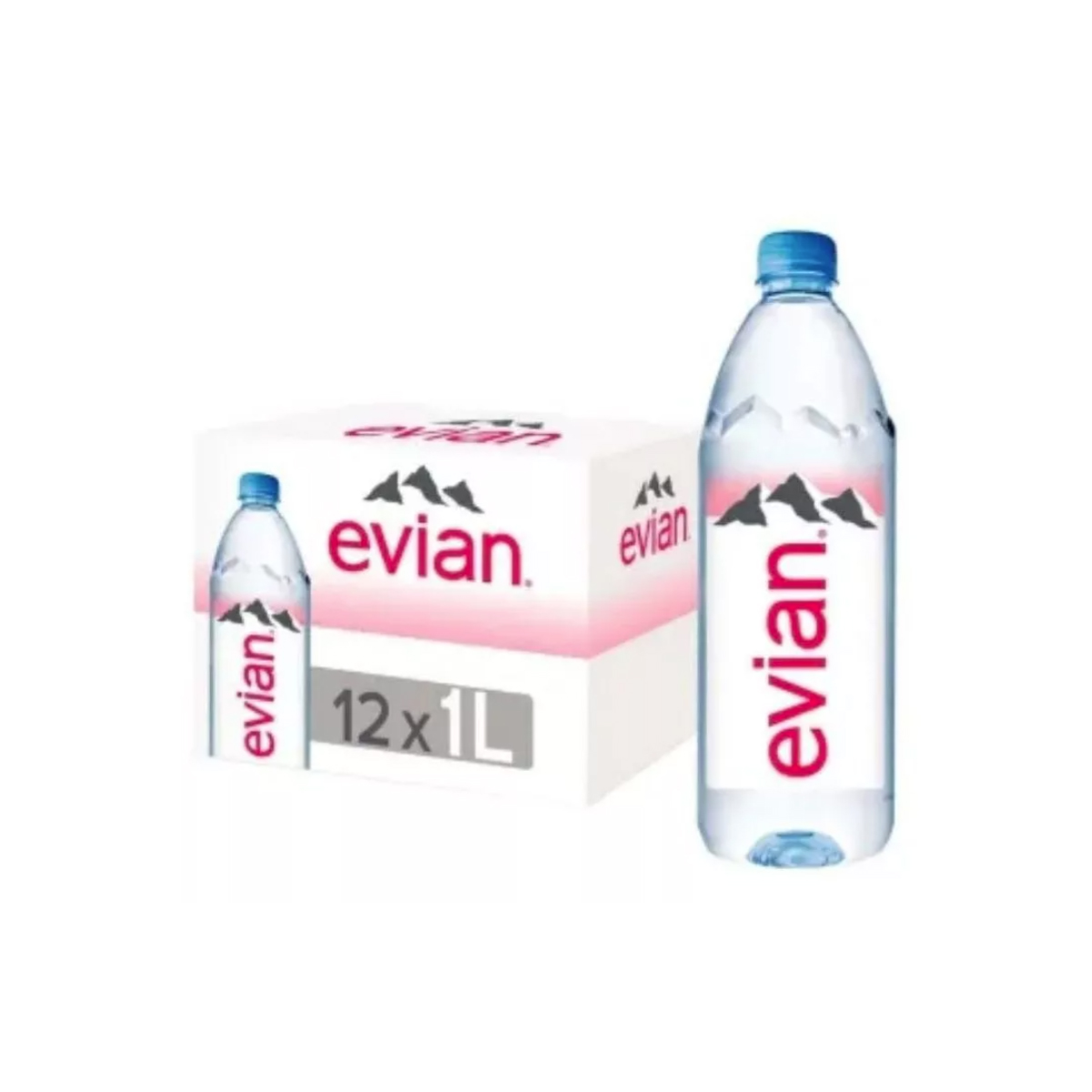 Foto 2 pulgar | Agua Natural Evian 1 Litro 12 PZAS