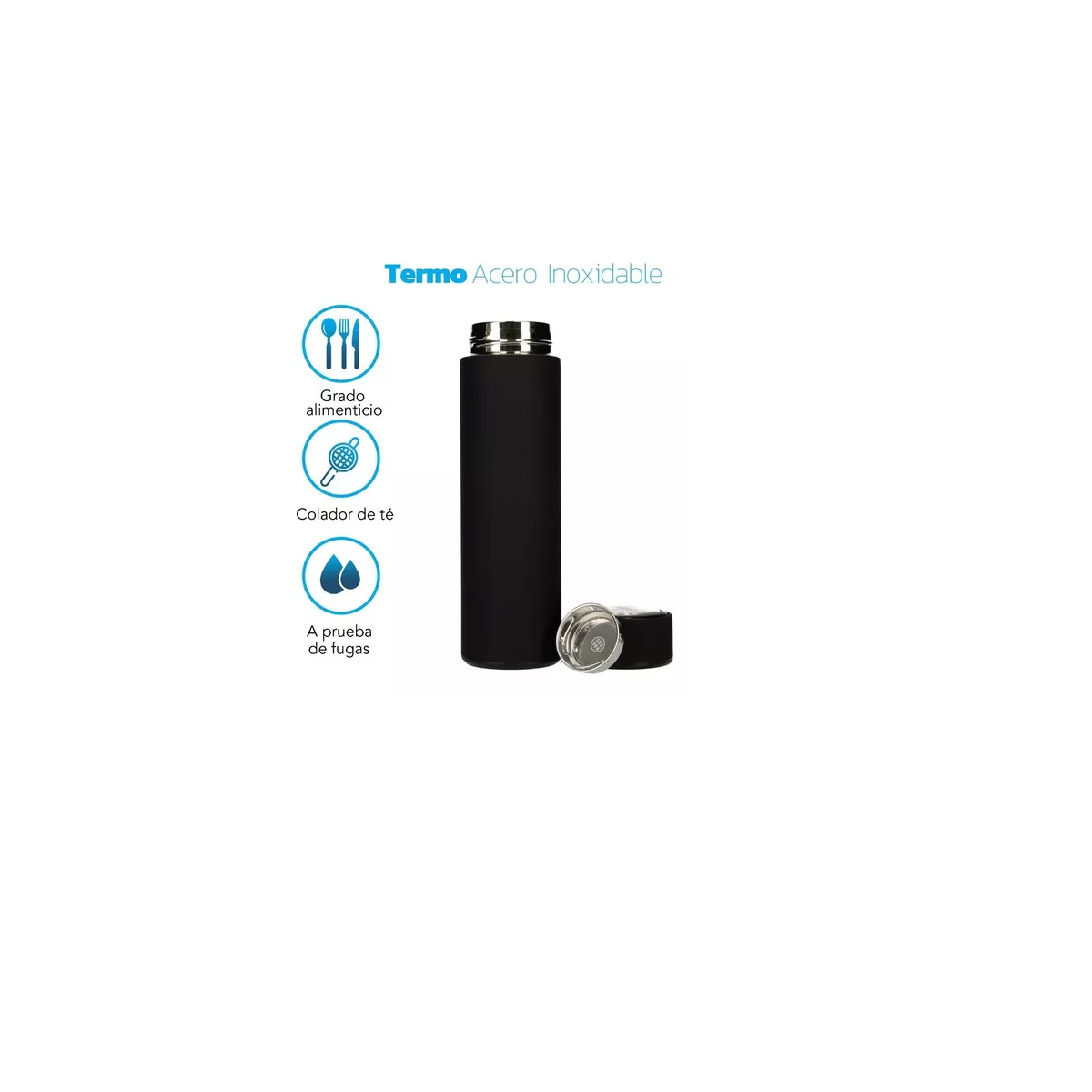 Foto 3 pulgar | Termo Acero Inoxidable 500 Ml  Eo Safe Imports Esi-10417 Negro