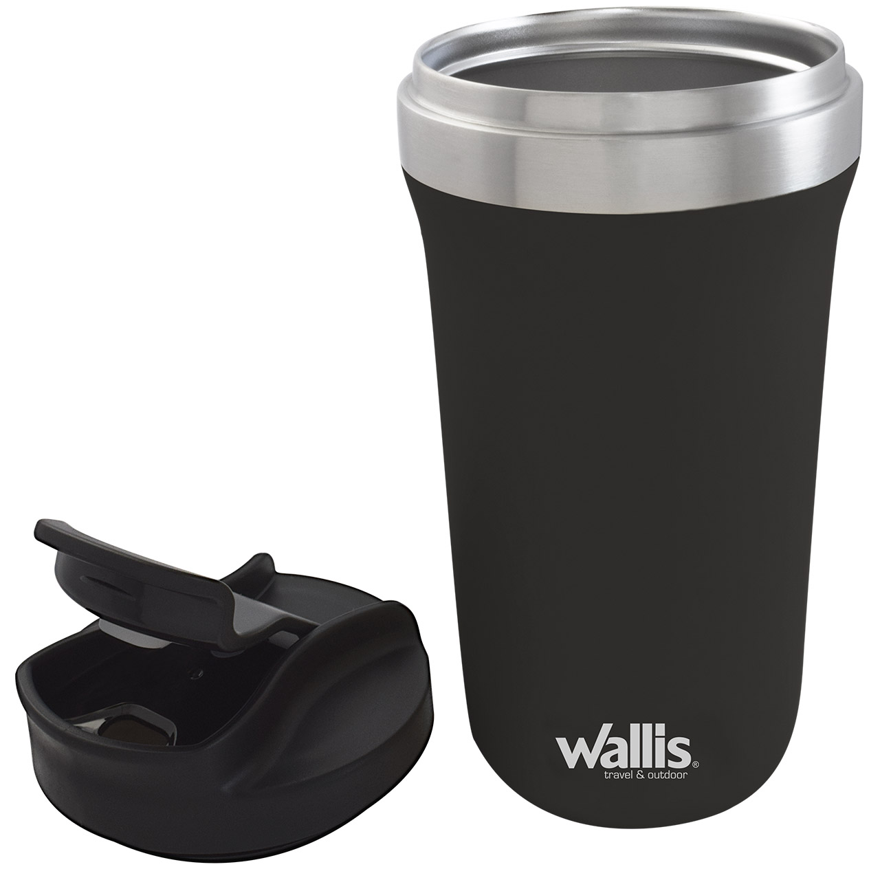 Foto 3 pulgar | Termo Wallis Acero Inoxidable con Tapa Rosca 470 Ml Negro Mate