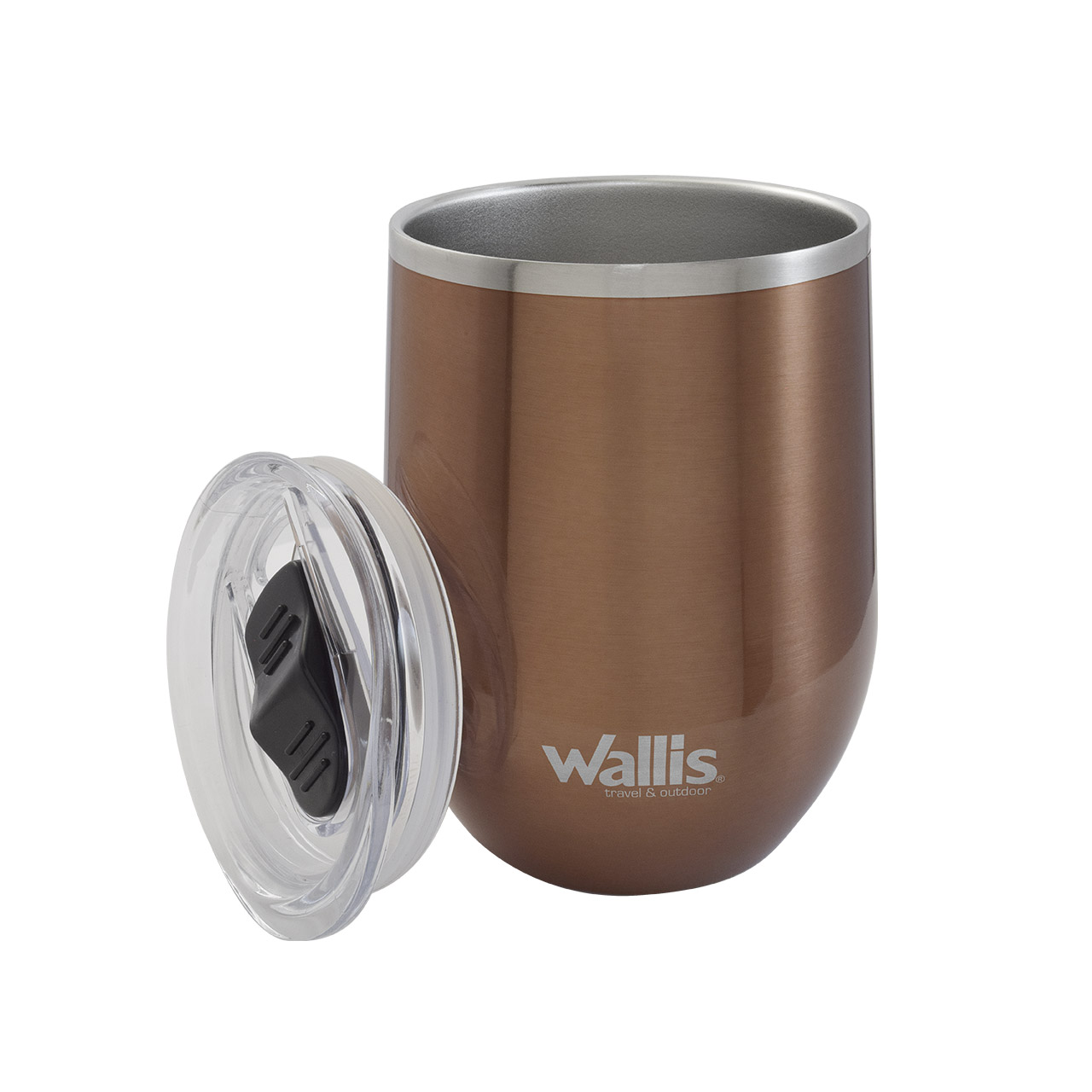 Foto 3 pulgar | Vaso Térmico Wallis con Protector Deslizante y Tapa 350 Ml Cobre Metálico