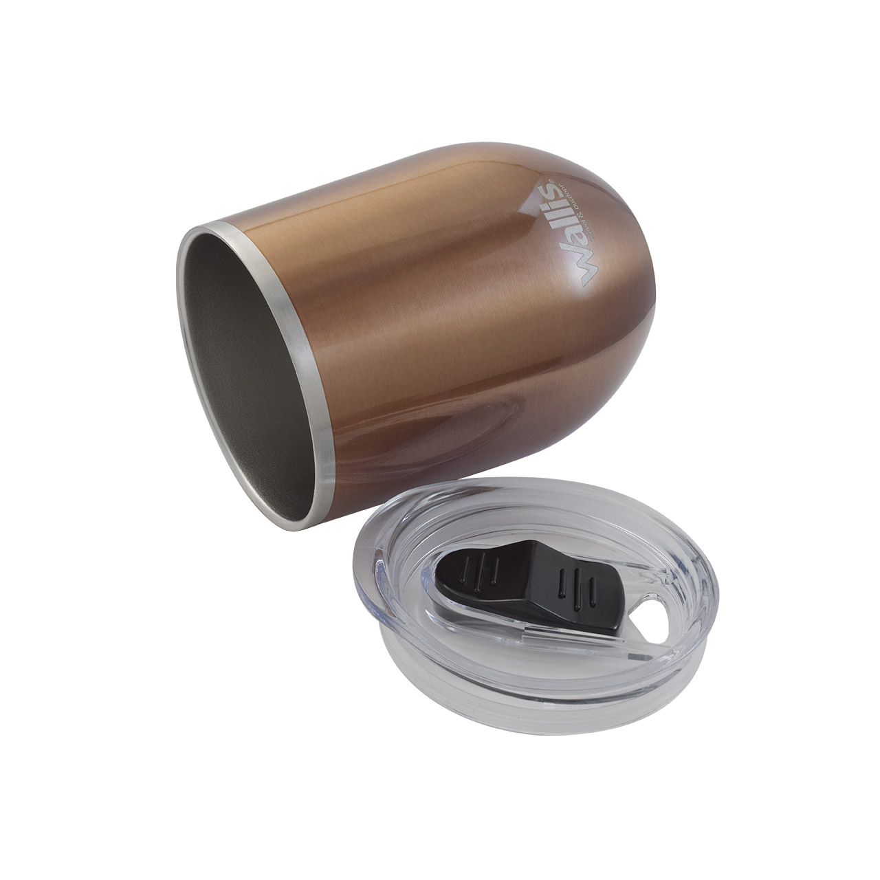 Foto 4 pulgar | Vaso Térmico Wallis con Protector Deslizante y Tapa 350 Ml Cobre Metálico