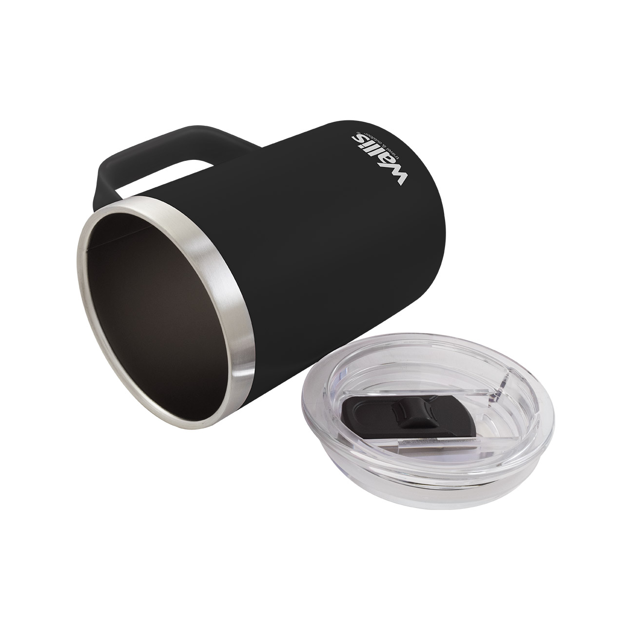 Foto 4 pulgar | Taza Térmica Wallis con Protector Deslizante 420 Ml Negro Mate