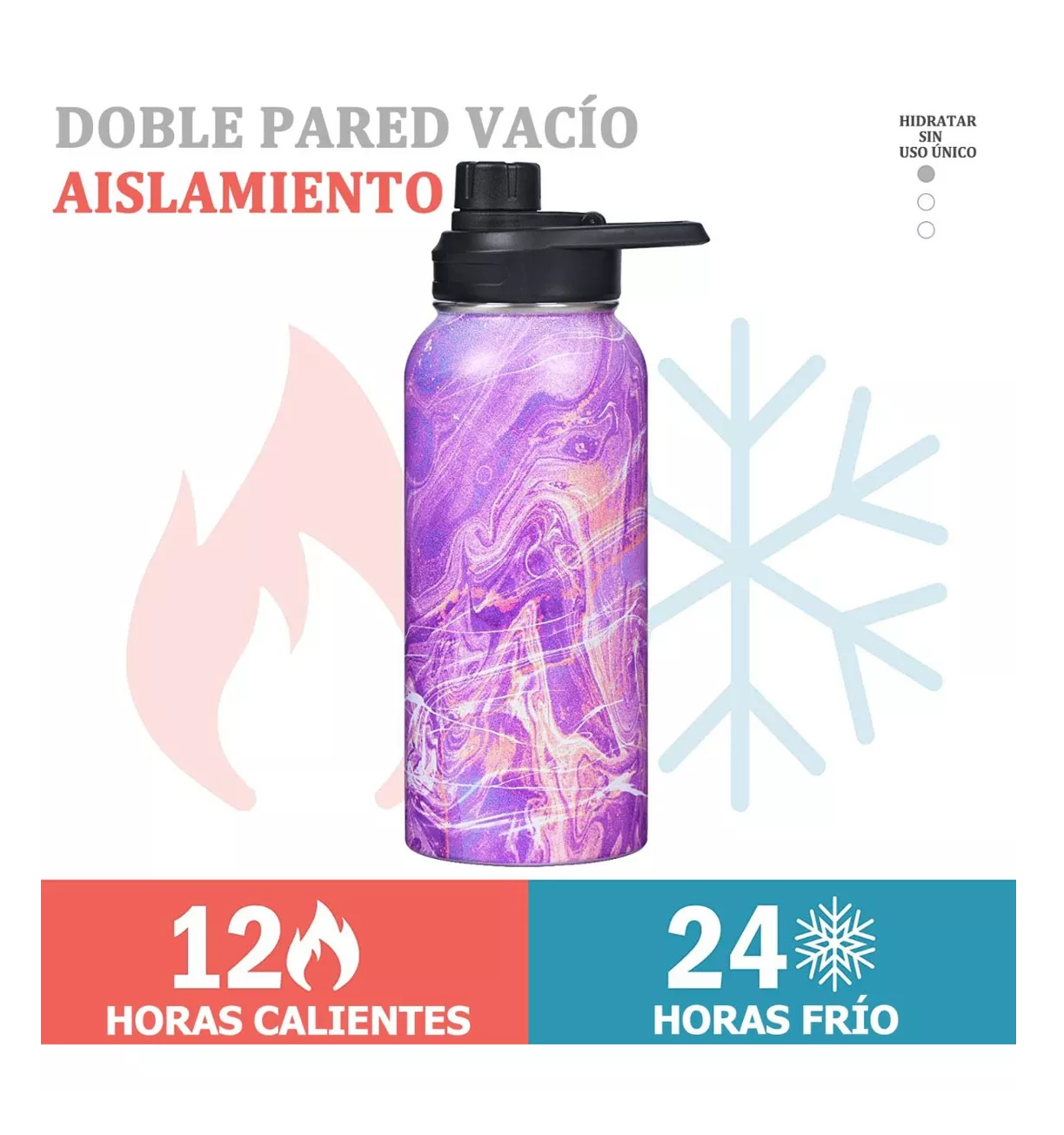 Foto 4 pulgar | Termo Botella Werewolves Violeta Acero Inoxidable 32 Oz