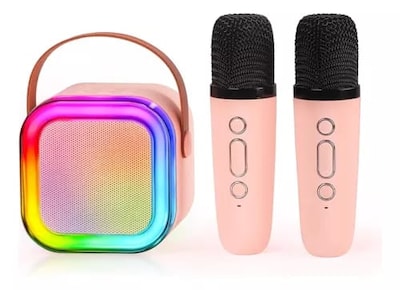 Foto 1 | Bocina Karaoke con 2 Micrófonos Portátil Bluetooth Inalámbrico