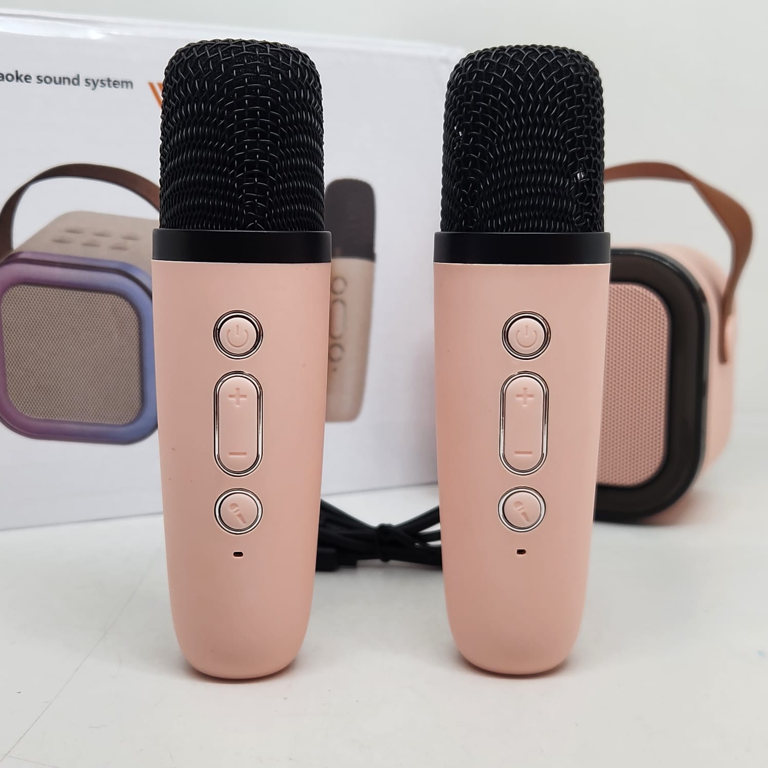 Foto 3 | Bocina Karaoke con 2 Micrófonos Portátil Bluetooth Inalámbrico 