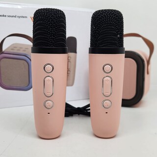Foto 3 | Bocina Karaoke con 2 Micrófonos Portátil Bluetooth Inalámbrico