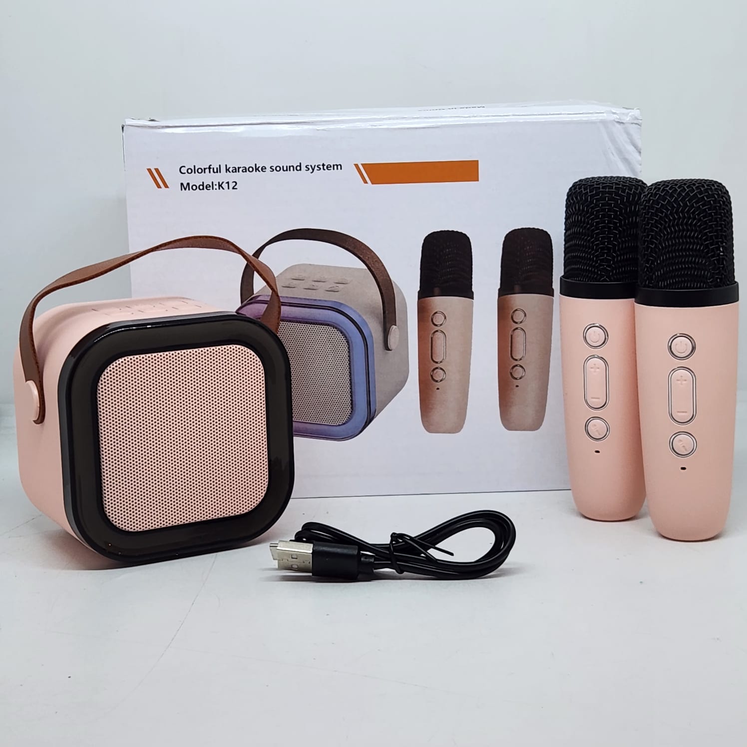 Foto 5 | Bocina Karaoke con 2 Micrófonos Portátil Bluetooth Inalámbrico 
