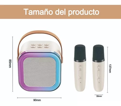 Foto 7 pulgar | Bocina Karaoke con 2 Micrófonos Portátil Bluetooth Inalámbrico 