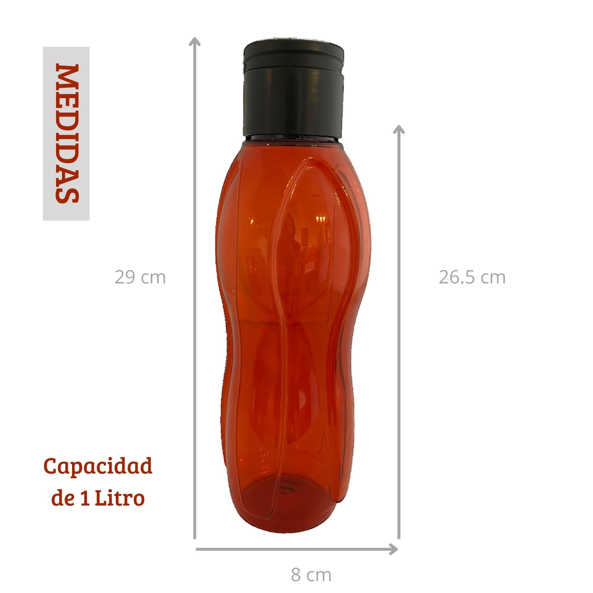 Foto 3 pulgar | Botella De Agua D. El Alquimista De 1 Litro, Diseño Moderno Color Rojo.  - Ideal Para Deportes Y Actividades Al Aire