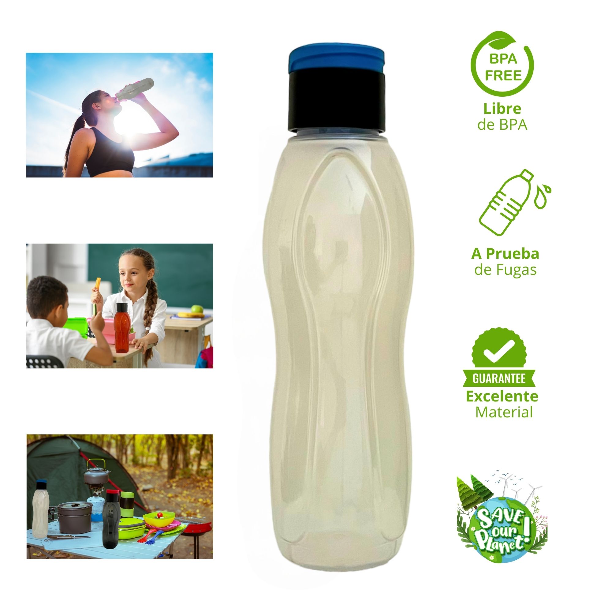 Foto 4 pulgar | Botella De Agua D. El Alquimista De 1 Litro, Diseño Moderno Color Aperlado.  - Ideal Para Deportes Y Actividades