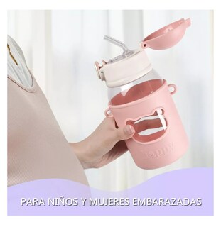 Foto 6 | Botellas de Agua Portátil con Correa y Funda Happy 2 Piezas