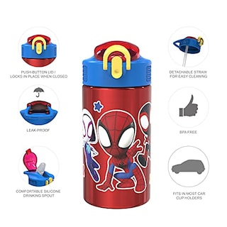 Foto 4 | Botella de Agua Para Niños Zak Designs Marvel Spider-Man 18/8 de Acero Inoxidable - Venta Internacional