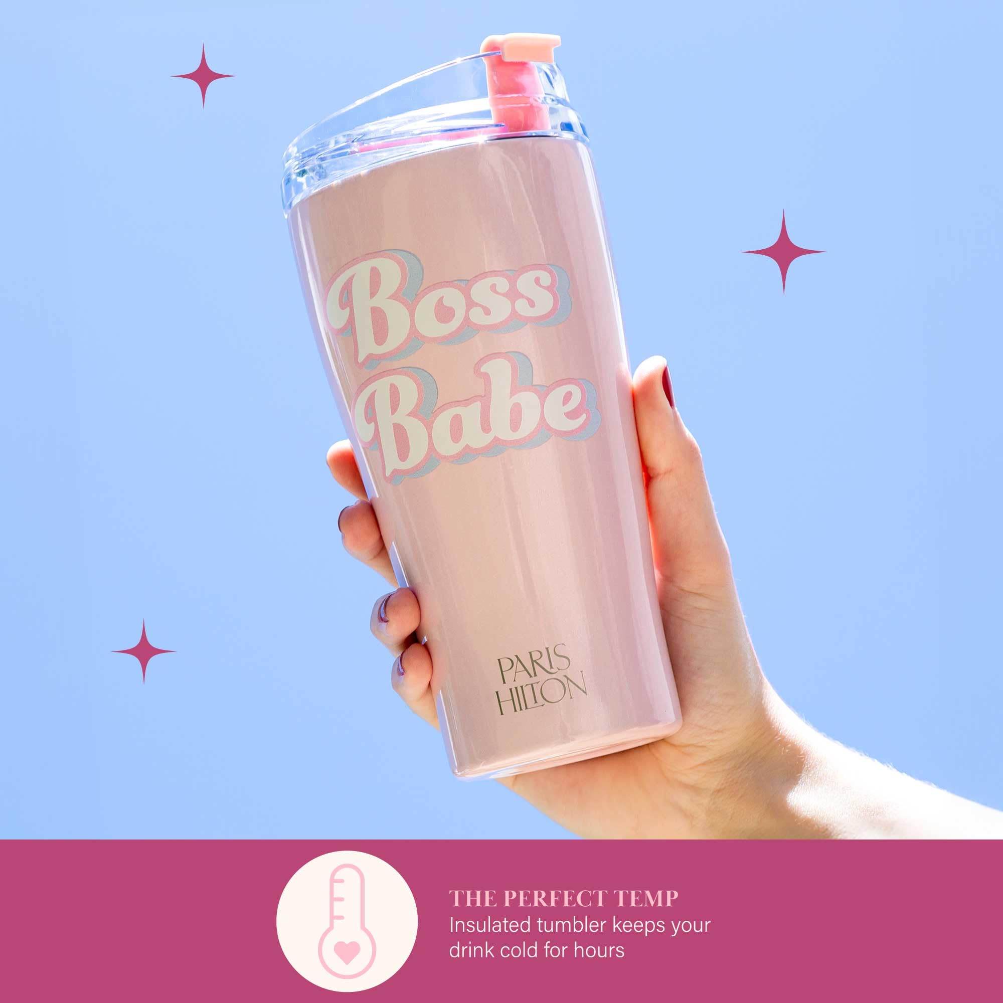 Foto 4 pulgar | Botella de Agua Aislante Paris Hilton Boss Babe de 600 Ml color Rosa - Venta Internacional