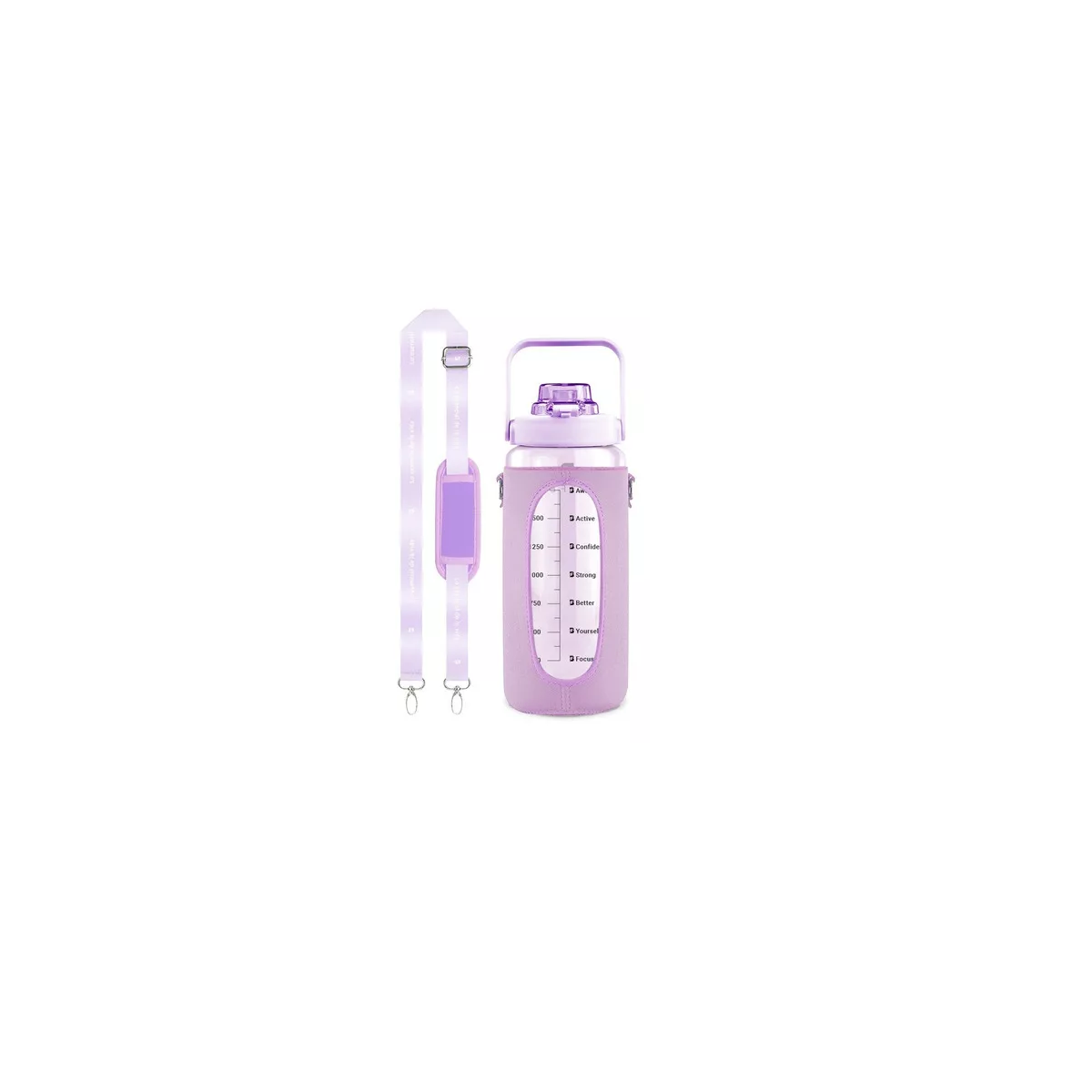 Foto 2 pulgar | Botella De Agua 64oz Con Funda Neopreno Motivacional,eo Safe Imports Esi-14197 Violeta