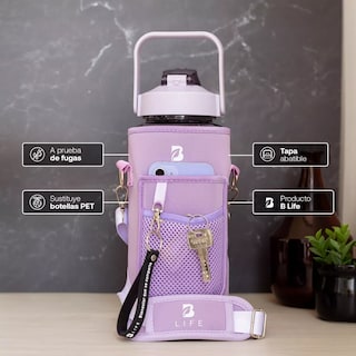 Foto 3 | Botella De Agua 64oz Con Funda Neopreno Motivacional,eo Safe Imports Esi-14197 Violeta