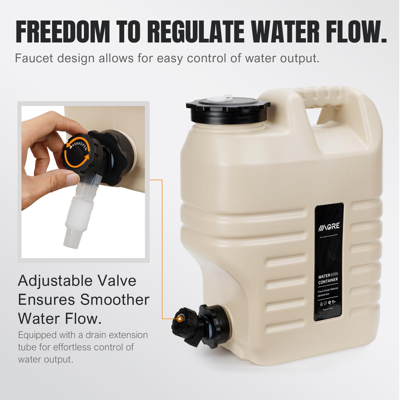 Foto 7 pulgar | Recipiente De Agua De 12 Litros Con Grifo Sin Bpa Para Acampar, Color Blanco - Venta Internacional.