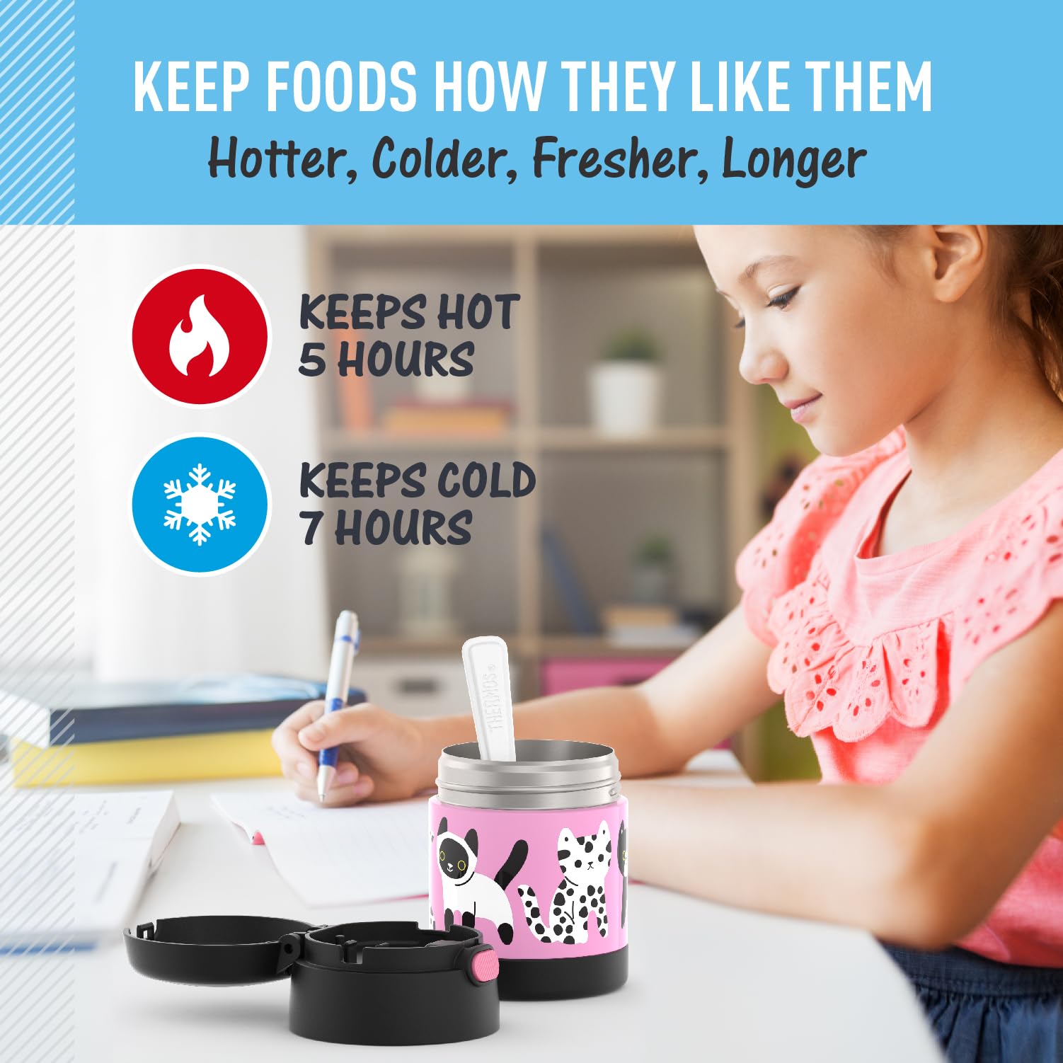 Foto 6 pulgar | Tarro De Comida Thermos Funtainer De Acero Inoxidable Para Niños, 300 Ml, Con Cuchara - Venta Internacional.
