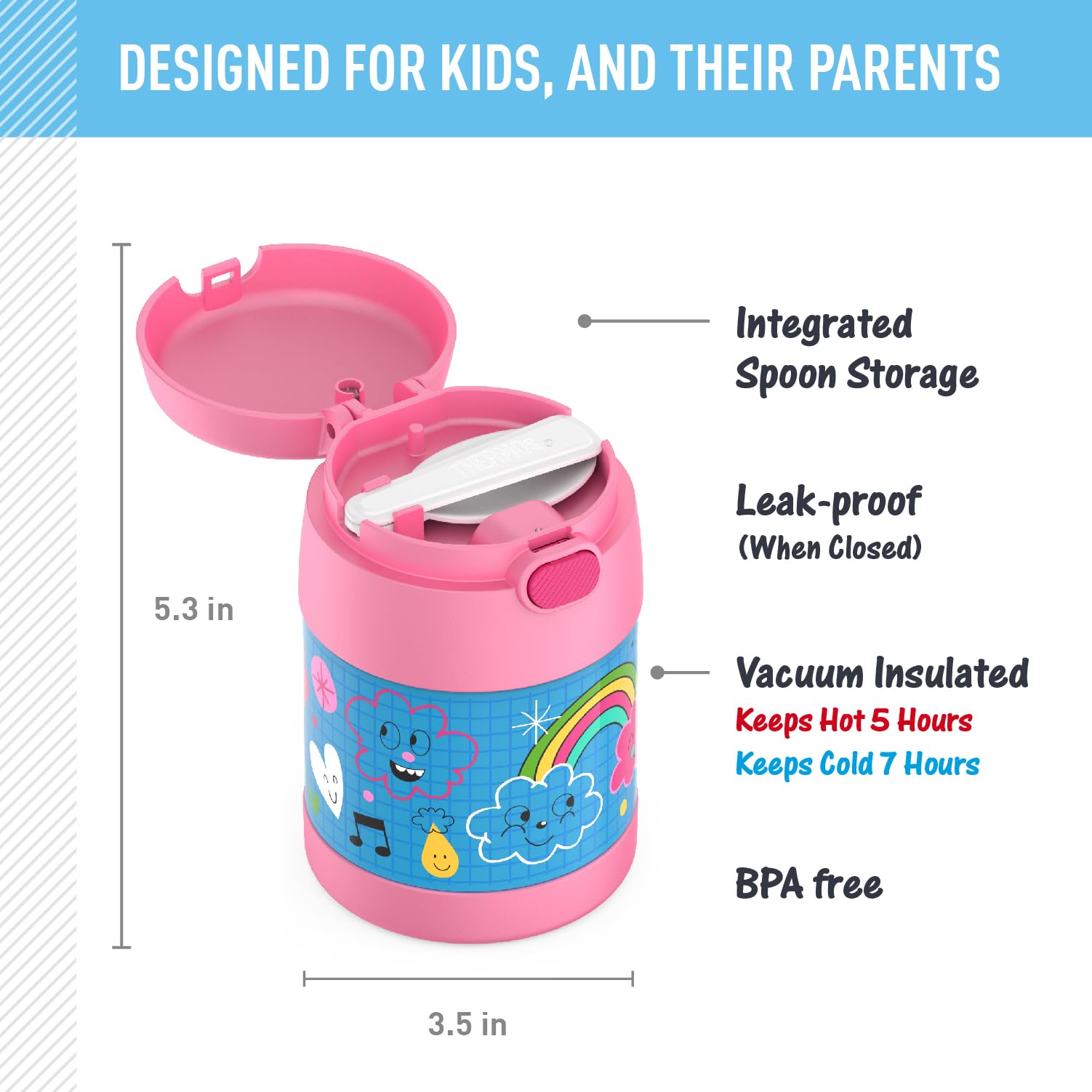 Foto 3 pulgar | Tarro De Comida Thermos Funtainer De Acero Inoxidable Para Niños Con Cuchara, 300 Ml - Venta Internacional.