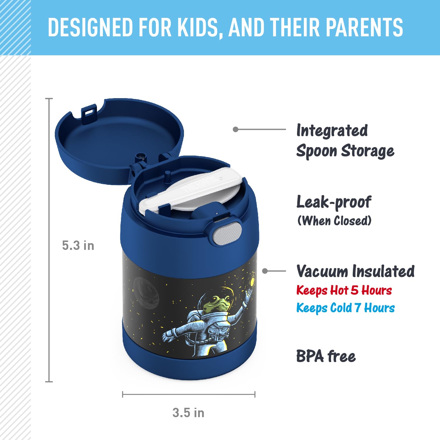 Foto 2 | Tarro De Comida Thermos Funtainer De Acero Inoxidable Para Niños Con Cuchara, 300 Ml - Venta Internacional.