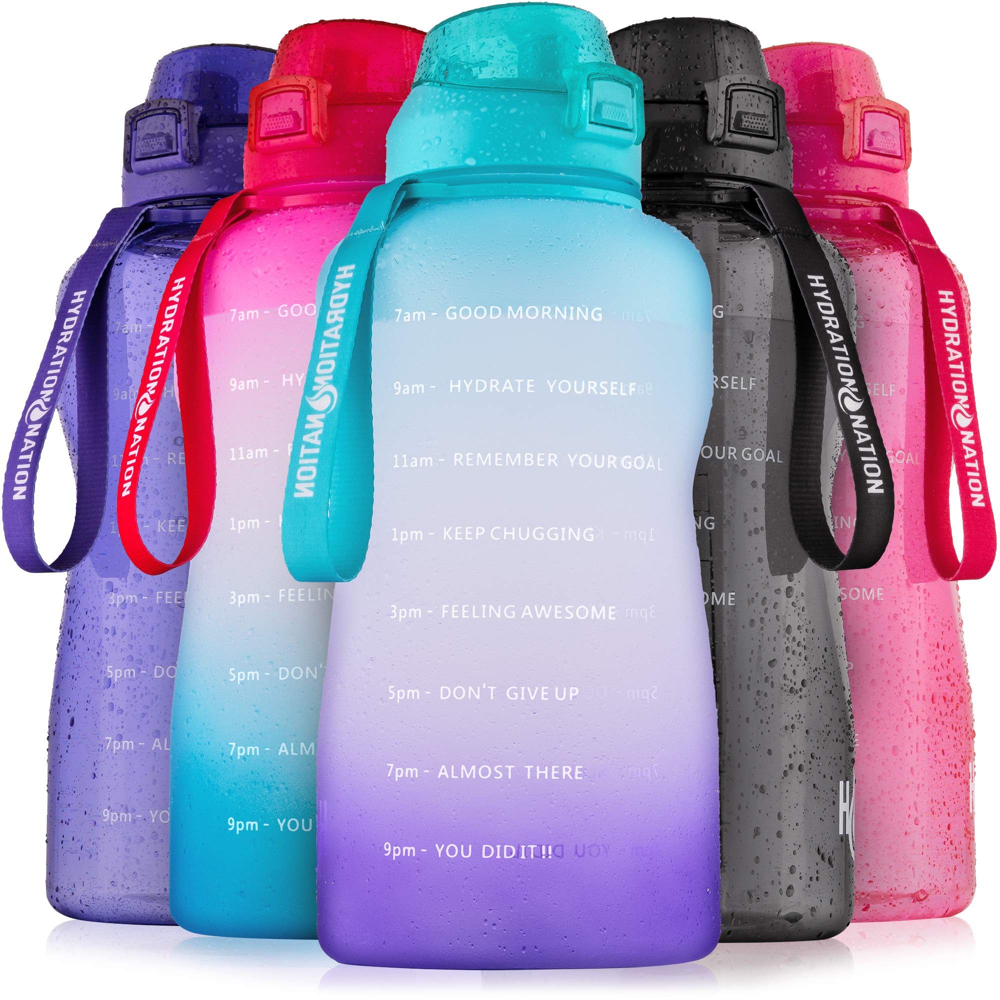 Botella De Agua Hydration Nation 1.2 L Con 3 Tapas De Acero Inoxidable - Venta Internacional.
