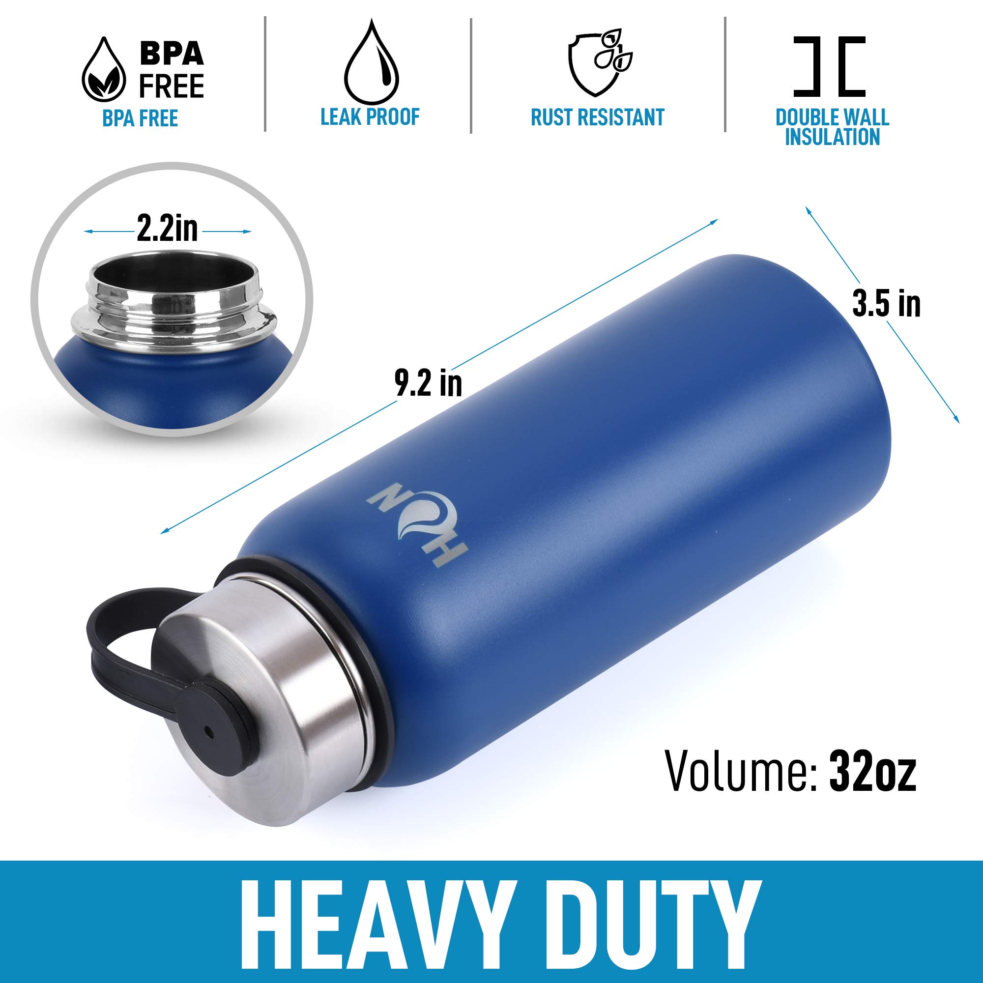 Foto 4 pulgar | Botella De Agua Hydration Nation Con Aislamiento Al Vacío, Azul, 500 Ml - Venta Internacional.