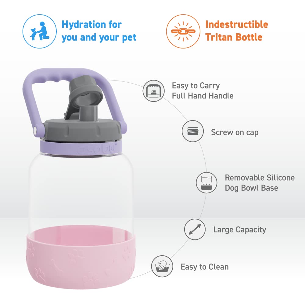 Foto 3 pulgar | Botella De Agua Asobu Barkley Tritan De 1,5 L Con Cuenco Desmontable Para Perros - Venta Internacional.