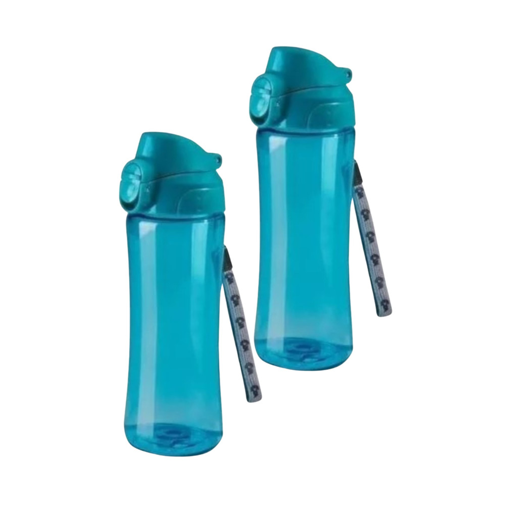 Set De 2 Botellas Deportivas Squeeze Color 550 Ml Con Tapa Segura - Libre De Bpa