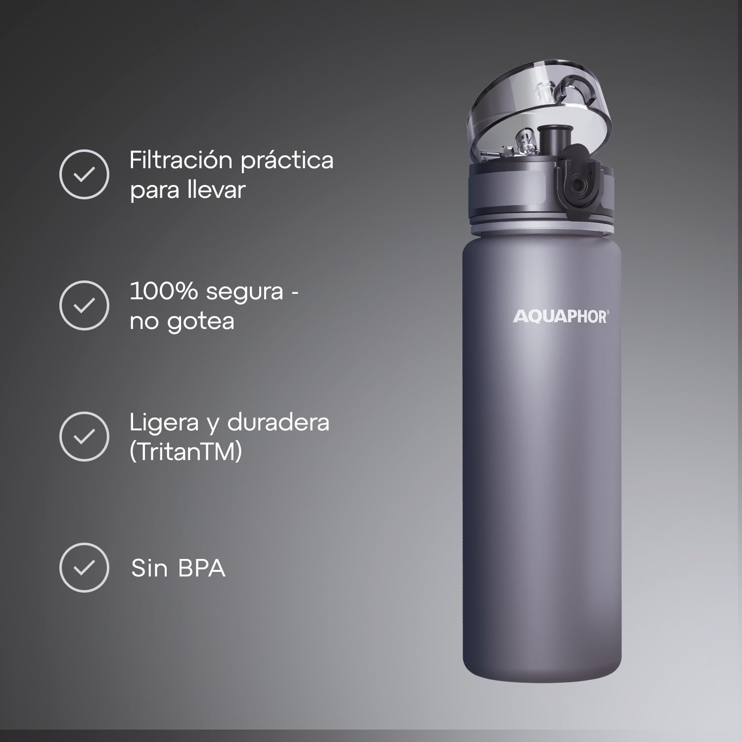 Foto 3 pulgar | Botella De Agua Aquaphor City De 500 Ml Con Filtro De Carbón Activado - Venta Internacional.