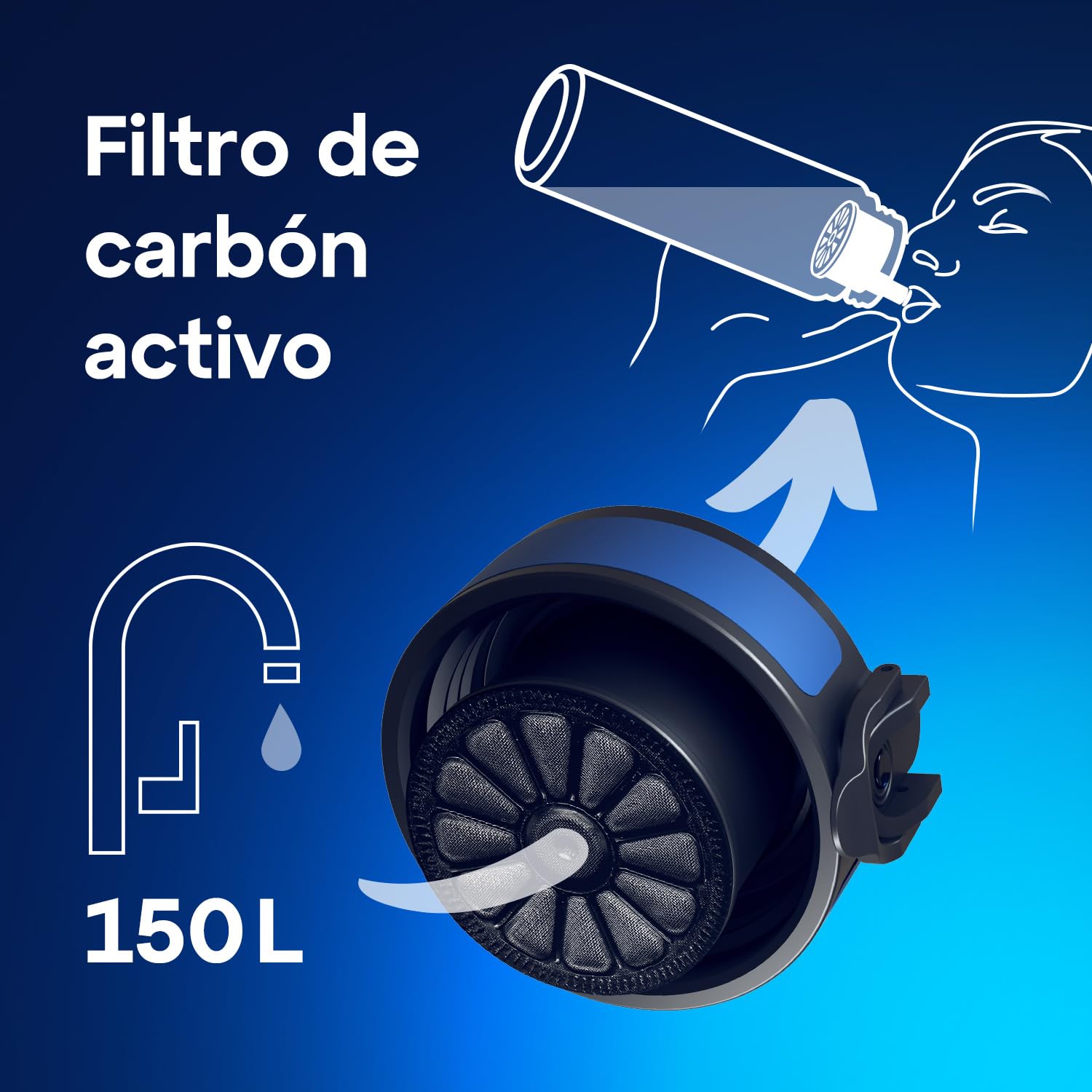 Foto 5 pulgar | Botella De Agua Aquaphor City De 500 Ml Con Filtro De Carbón Activado - Venta Internacional.