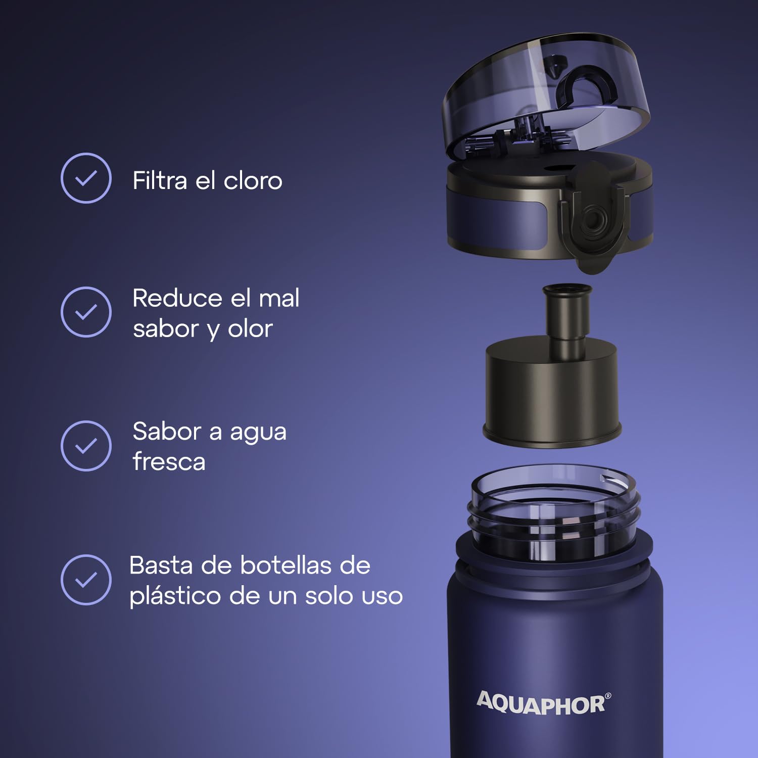 Foto 4 pulgar | Botella De Agua Aquaphor City De 500 Ml Con Filtro De Carbón Activado - Venta Internacional.