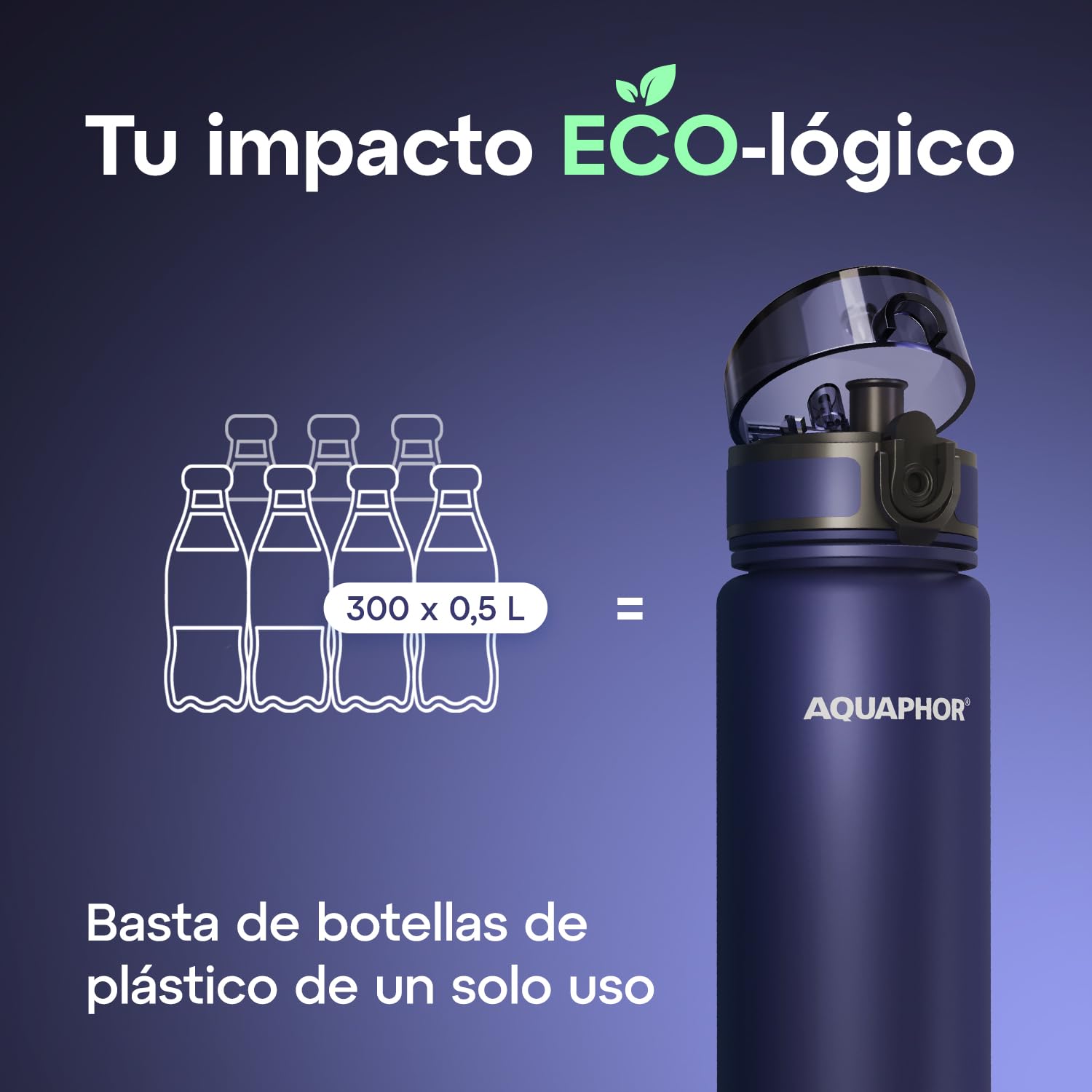 Foto 6 pulgar | Botella De Agua Aquaphor City De 500 Ml Con Filtro De Carbón Activado - Venta Internacional.